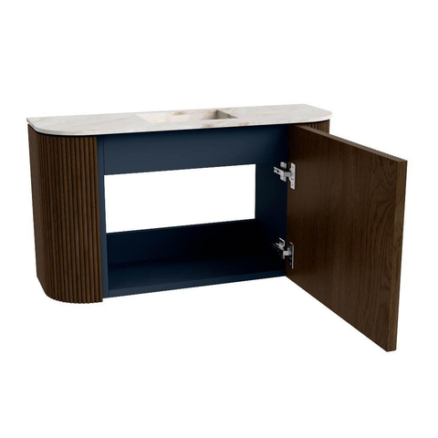 Mondiaz JOYA-DLUX Meuble de toilette 73.2cm - arrondi gauche et droite couleur Noyer - Vasque FAYE position Milieu Sans trou de robinet couleur Frappe SW1416815
