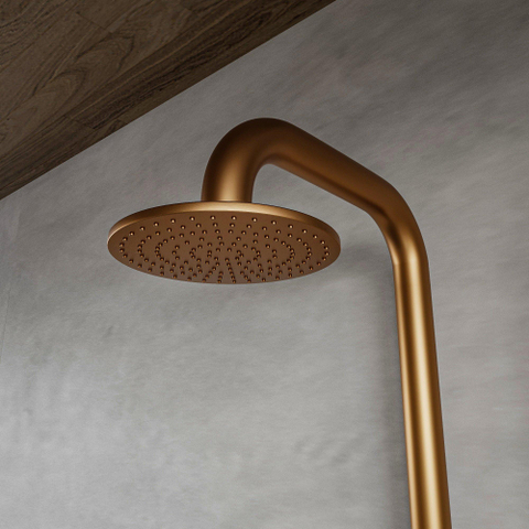 Fortifura Outdoor Deluxe Vrijstaande Buitendouche - RVS - 316 - handdouche - regendouche - PVD - geborsteld koper SW996259