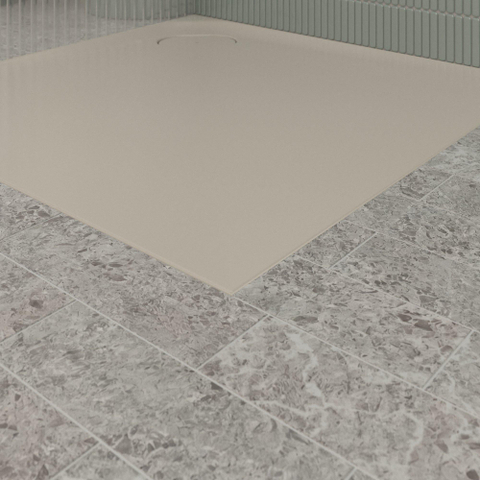 Villeroy & Boch Ecora douchebak - 90x90x3.5cm - hoekafvoer - almond (beige) SW1558985