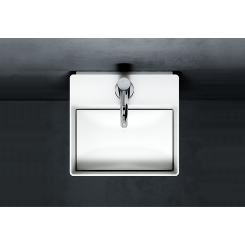 Clou Flush Lavabo pour WC - 28x27x10cm - avec plaque de vidage - avec bonde - trou de robinet prépercé - blanc mat SW106242