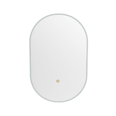 Mondiaz GLOW miroir – ovale – 45 x 90 cm – LED indirecte tout autour – capteur de mouvement – Greey (vert clair/gris) SW1105181