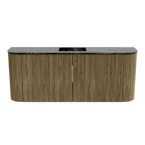 Mondiaz JOYA-DLUX Meuble de salle de bains 103.2cm - arrondis gauche et droite couleur Dusk - Vasque FAYE position Milieu 1 trou de robinet couleur Lava SW1423269
