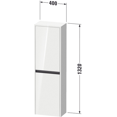 Duravit Ketho.2 Halfhoge kast - met 2 deuren - 40x132x24cm rechts - met tip onnoten - mat noten (donker) (hout) SW772459