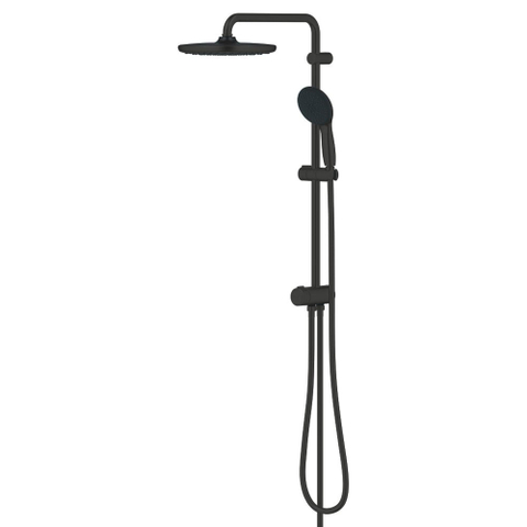 Grohe Vitalio Start QuickFix 250 Flex Regendoucheset - 25cm - hoofddouche - 2 straalsoorten - ronde handdouche - 2 straalsoorten - met omstelkraan - matte black (mat zwart) SW1126462