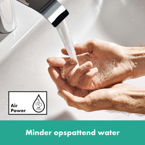 Hansgrohe VIVENIS 1 greeps wastafelkraan - 110 PopUp - trekwaste - hoogglans chroom SW642491