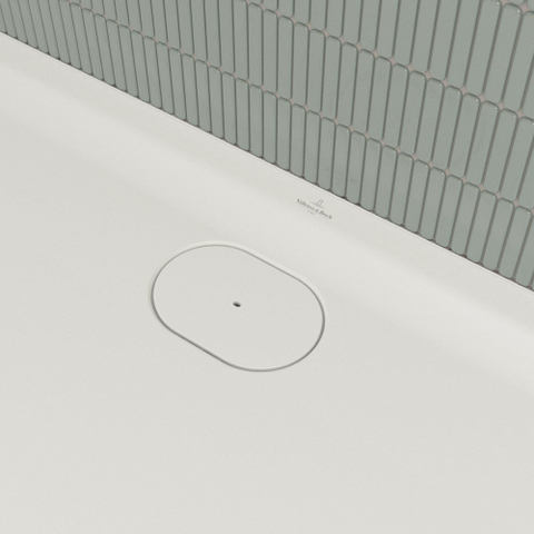 Villeroy & Boch Ecora douchebak - 180x100x3.5cm - afvoer lange zijde - stone white (wit) SW1558994