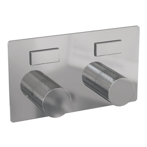 BRAUER Chrome Carving Douche de pluie thermostatique encastrée - boutons-poussoirs - SET 69 - pomme de douche 20cm - bras mural courbé - douchette 3 jets - flexible de douche - barre de douche intégrée - chrome SW925522
