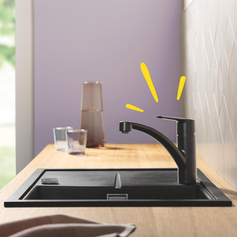 Grohe Start Keukenkraan - 1-gats - voorsprong 22.7cm - matte black (mat zwart) SW924871