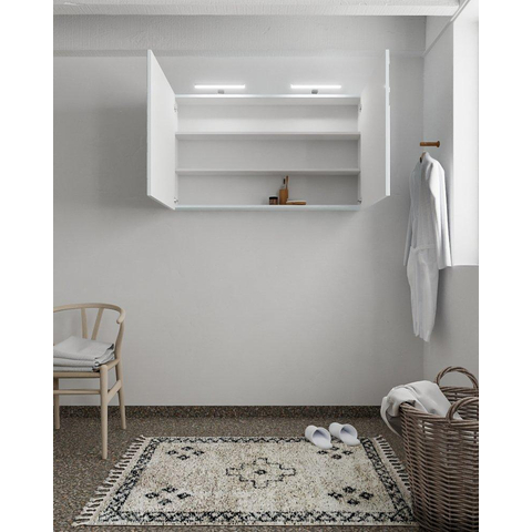 Mondiaz CUBB armoire de toilette – 120 x 70 x 18 cm – 2 portes – Clay (bleu clair/gris) SW410575
