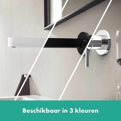 Hansgrohe Finoris 1 greeps wastafelkraan - inbouw - voorsprong 228 mm - met afvoerplug - mat zwart SW651252