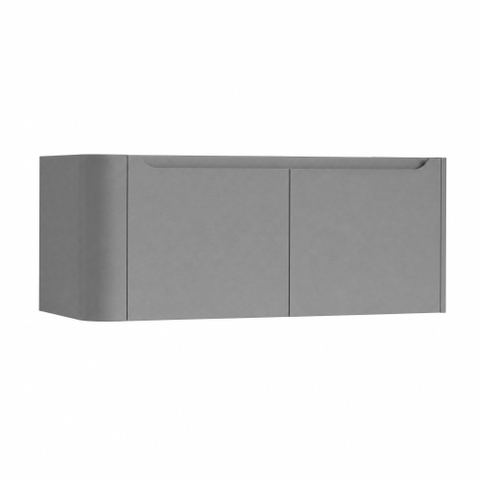 H&R Badmeubelen Juice Meuble sous vasque - 120x45x40cm - angle gauche arrondi - 2 tiroirs - poignée intégrée - stone grey SW1110092