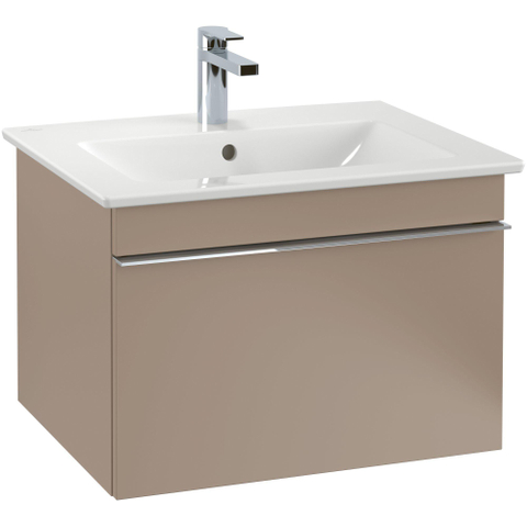 Villeroy & Boch venticello wastafel - met 1 kraangat - 65x50cm (geschikt - voor 3 kraangaten) - met overloop CeramicPlus - White Alpine (glans wit) 1025145