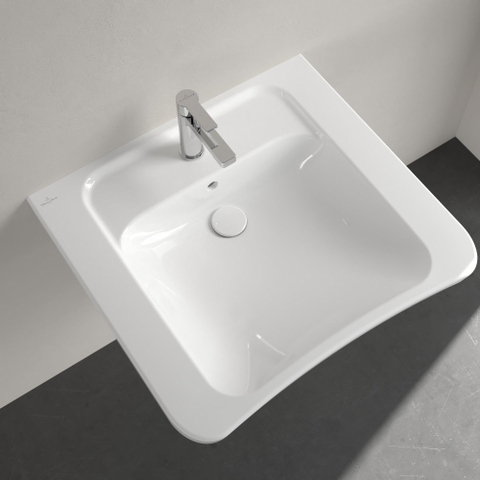 Villeroy & Boch ViCare lavabo - 65x55x19cm - avec trop-plein - CeramicPlus - blanc alpin SW654866