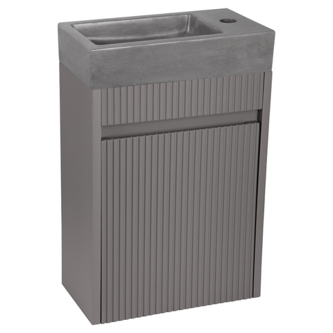 Differnz Hura lave-mains - 40x22x9cm - béton - 1 trou robinet - sans bonde - gris SW1236901
