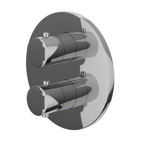 IVY Bond Partie apparente - pour mitigeur thermostatique encastré - inverseur d’arrêt 3 voies - rosace ronde - Chromé SW1030965