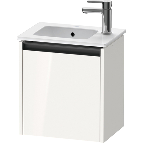 Duravit Ketho.2 Fonteinkast - met 1 deur - 41x29.2x44cm rechts - met greep antraciet - hoogglans wit SW771834