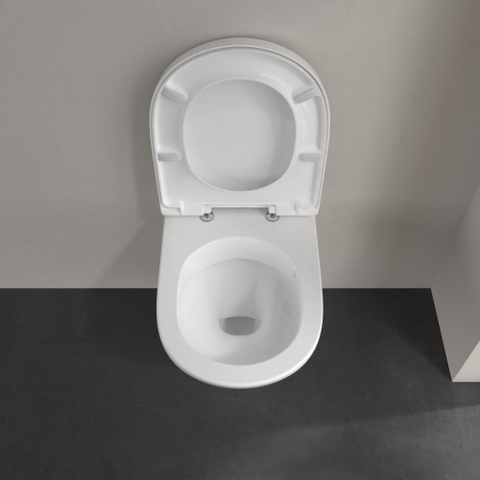 Villeroy & Boch O.novo pack wandcloset verkort - 49cm - zonder spoelrand CeramicPlus - softclose - quickrelease - compact - White Alpine (glans wit) SW73048