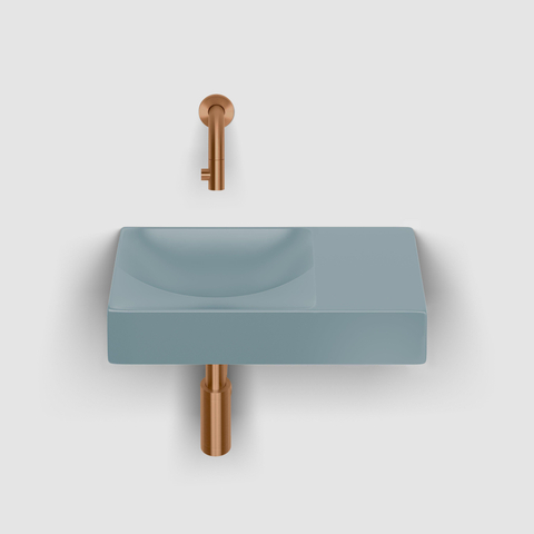 Clou Vale lave-mains 38 cm sans trou de robinet à droite bleu mat céramique SW809552