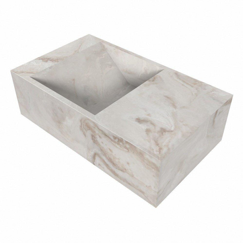 MONDIAZ TYNE lave-mains - 40x23x12cm - sans trou robinet - droite - frappe (beige) SW1171100