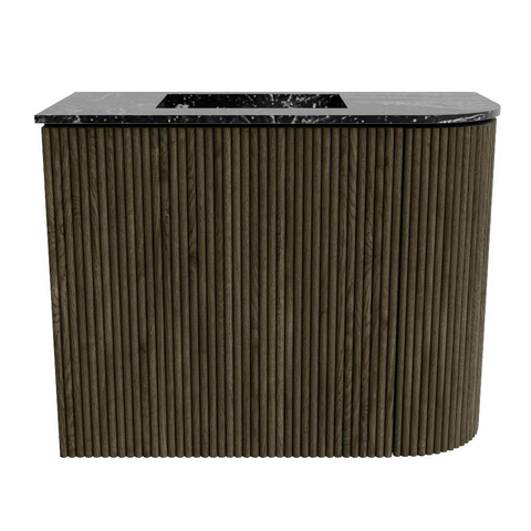 Mondiaz JOYA-DLUX 51.6cm toiletmeubel - ronding rechts kleur Shadow - Wastafel FAYE positie Links Zonder kraangat kleur Lava. SW1422940