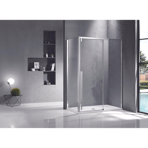 Marenza Neptune Zijwand - 80x200cm - helder 8mm glas - gepolijst zilver SW491391