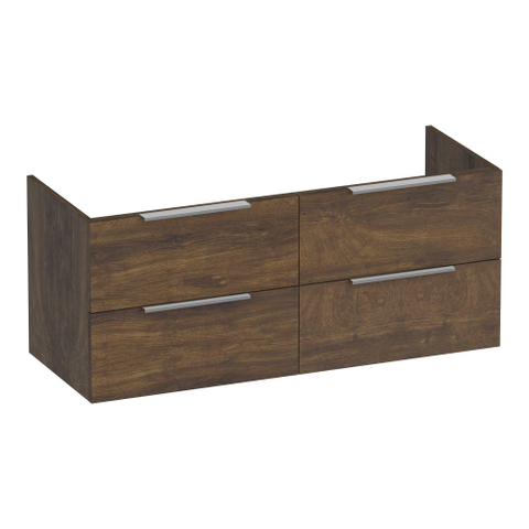 BRAUER Elevate meuble sous-lavabo 120 sans poignées rapportées 4 tiroirs à fermeture en douceur et 2 découpes pour siphon - Grove SW1200081