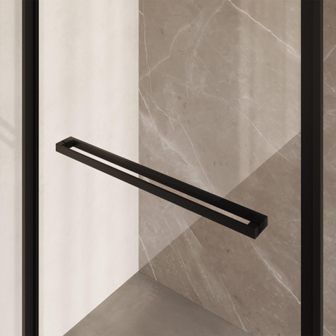 BRAUER Luminis Douchecabine - 120x90x200cm - 3-delig naar binnen draaiend - helder glas - omkeerbaar - incl. glascoating - mat zwart SW1580971