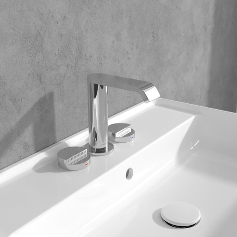 Villeroy & Boch Dawn wastafeluitloop set - zonder pop up afvoergarnituur - wandmontage afbouwdeel - hoogglans chroom SW974306