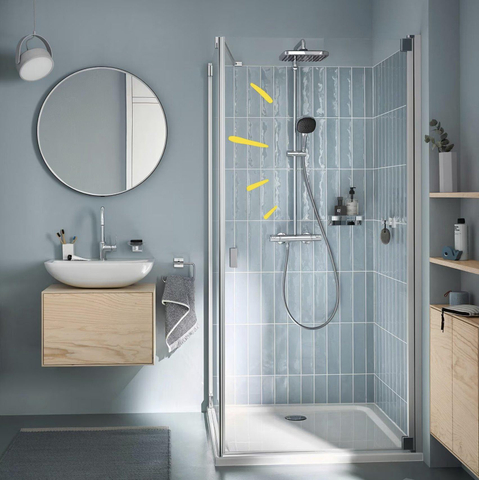 Grohe Vitalio Comfort 250 Douchesysteem - thermostatisch - hoofddouche 1 straalsoort - handdouche 2 straalsoorten - chroom SW1028082