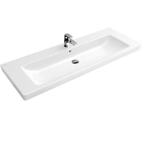 Villeroy & Boch Subway 2.0 meubelwastafel - 130x47cm - 1 kraangat - met overloop - White Alpine (glans wit) 1024046