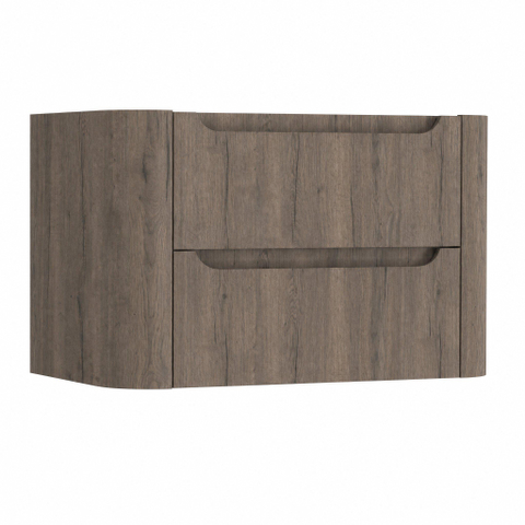 H&R Badmeubelen Juice Meuble sous vasque - 80x45x50cm - angles arrondis - 2 tiroirs - poignée intégrée - chêne Tucson SW1489293