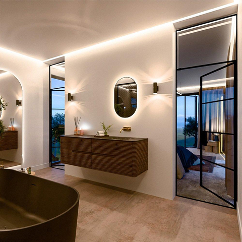 Mondiaz CIRO-DLUX Ensemble de meubles de salle de bains - 160x45x50cm - vasque Solid surface Lava - 1 vasque à droite - sans trous de robinet - 4 tiroirs - Dusk SW1532953
