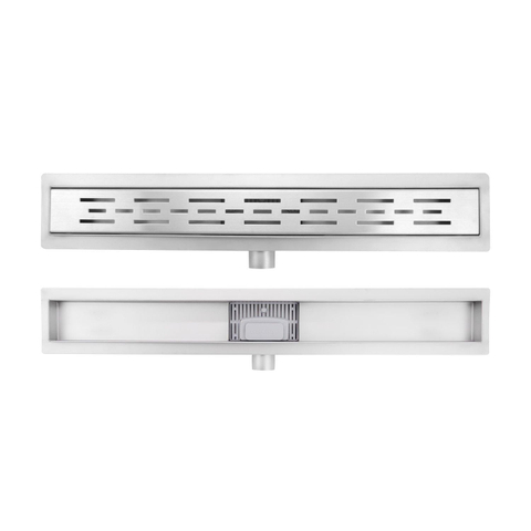 Fortifura Galeria douchegoot - 60cm - met rooster - met vloerflens - PVD - geborsteld RVS SW716540