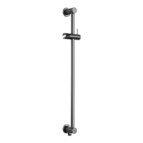 BRAUER Stripe Thermostatische Inbouw Regendouche - 3-weg - rechthoekig - SET 20 - 25cm douchekop - gebogen muurarm - staaf handdouche - doucheslang - geïntegreerde glijstang - gunmetal geborsteld PVD SW1435252