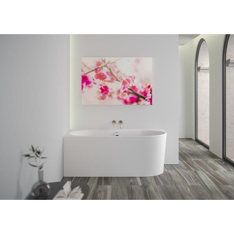 Plieger Kansas Baignoire d''angle - 155x80x60cm - angle gauche - avec arrivée d''eau - avec garniture de vidage et de trop-plein - avec pieds - acrylique - blanc mat SW1027349