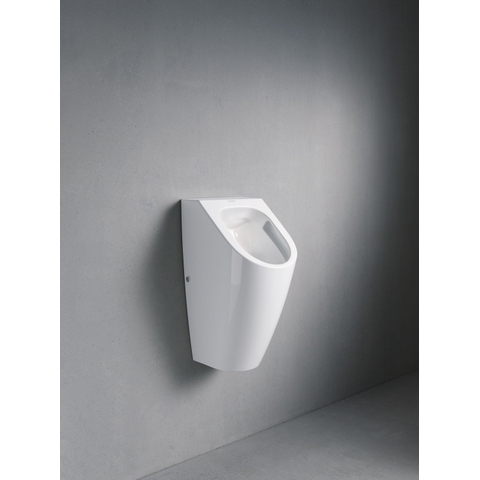 Duravit Me by starck Urinoir - spoelrandloos - met boveninlaat - zonder vlieg - inclusief bevestiging afvoer horizontaal/verticaal - rimless - wit SW84212