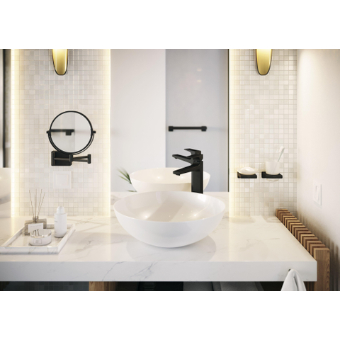 Hansgrohe AddStoris Q glashouder - met glas - mat zwart SW651218