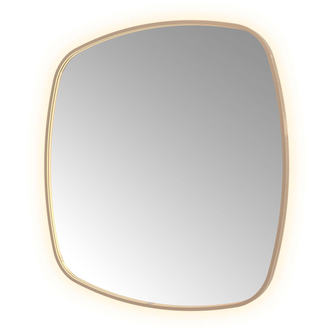 Hotbath &MORE Spiegel in aluminium frame / contour - 120x120cm - inclusief direct & indirect LED - spiegelverwarming - color changing - dimbaar - dottless - met afstandsbediening - PVD - geborsteld koper SW1246838