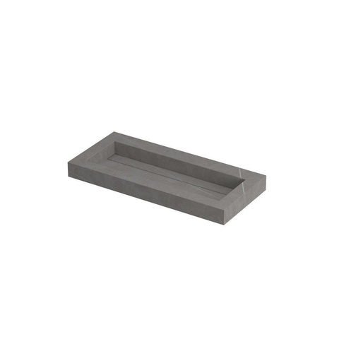 INK Pitch lavabo - 100x45x9cm - 1 bassin - 0 trous de robinet - bonde en céramique Armani grey mat SW693299