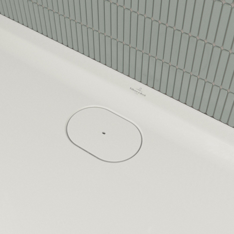 Villeroy & Boch Ecora douchebak - 150x90x3.5cm - afvoer lange zijde - white alpine (wit) SW1558966