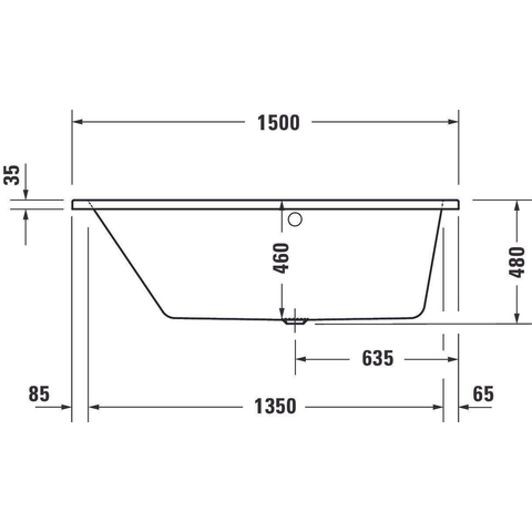 Duravit No.1 Bad offset - 150x80cm hoek links - wit glanzend SW723753