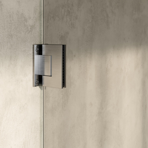 BRAUER Void Carving Cabine de douche - 80x120x200cm - porte battante - revêtement verre - réversible - verre clair - Acier inoxydable brossé PVD SW1418111