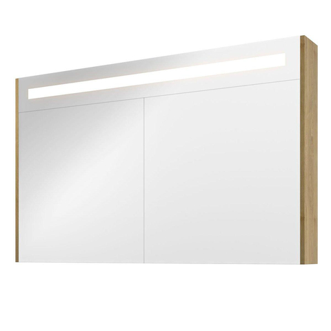 Proline Premium spiegelkast – 120x74x14 cm – directe LED – 2 deuren – Ideal Oak SW350602