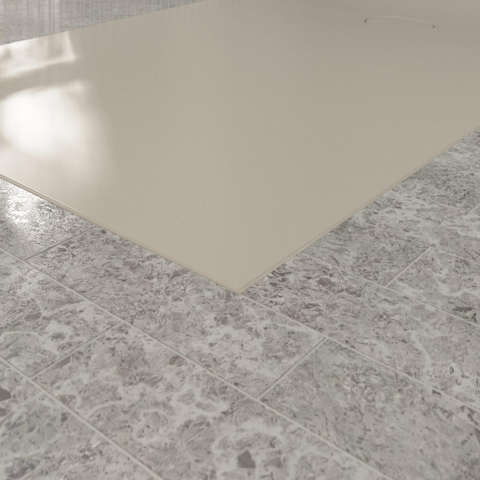 Villeroy & Boch Ecora douchebak - 160x100x4.5cm - afvoer korte zijde - almond (beige) SW1558893