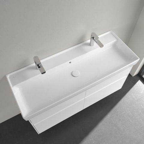 Villeroy & Boch Collaro meubelwastafel - 120x47cm - met overloop - 2 kraangaten - White Alpine (glans wit) SW358328