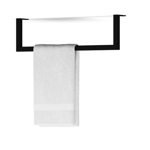Looox Rail Wood handdoekhouder 50cm zwart mat SW392201