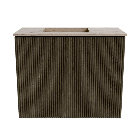Mondiaz JOYA-DLUX Meuble de toilette 50cm - couleur Shadow - Vasque FAYE position Gauche Sans trou de robinet couleur Arena SW1424775