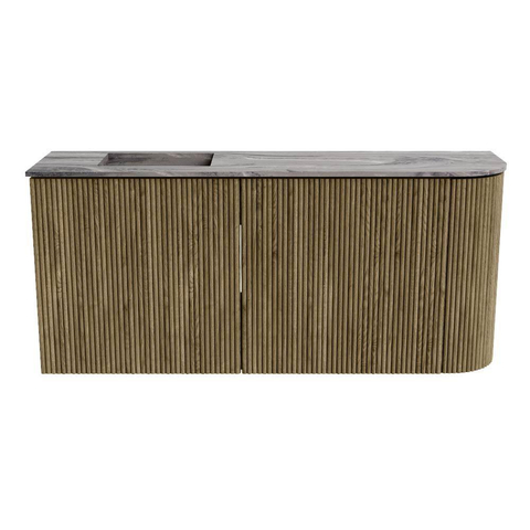 Mondiaz JOYA-DLUX 91.6cm meuble de toilette - arrondi droit couleur Dusk - Vasque FAYE position Gauche 1 trou de robinet couleur Sombra. SW1426167