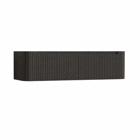 H&R Badmeubelen Juice Wastafelonderkast - 160x45x40cm - afgeronde hoeken - 3D-front - 2 lades - geïntegreerde greep - basalt SW1259485