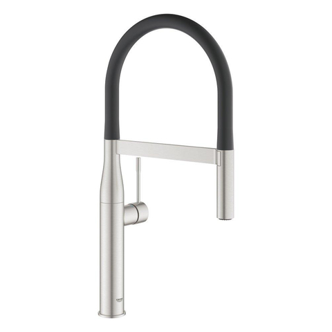 Grohe Essence New Keukenkraan - hoog - uittrekbare uitloop - 2 straalsoorten - met profesionele handdouche - Brushed Supersteel (RVS) SW86842